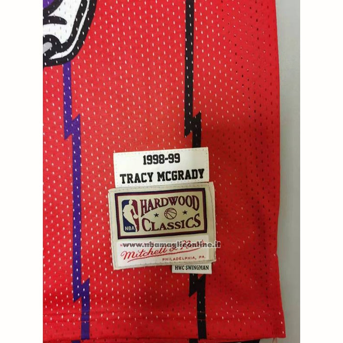 Maglia Toronto Raptors Tracy McGrady #1 Mitchell & Ness 1998-99 Rosso